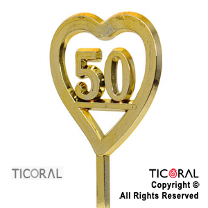 PLAQUETA CORAZON N.50 ORO x 36